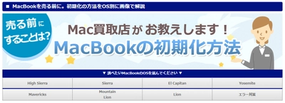 MacBook初期化解説ページ大幅リニューアルのお知らせ