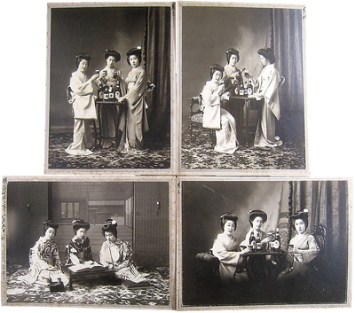 明治期美人写真　時子　萬龍　須磨子　明43　4枚(目録番号734番)