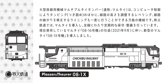 記念乗車券(08-1X号機)　乗車券(裏)イメージ