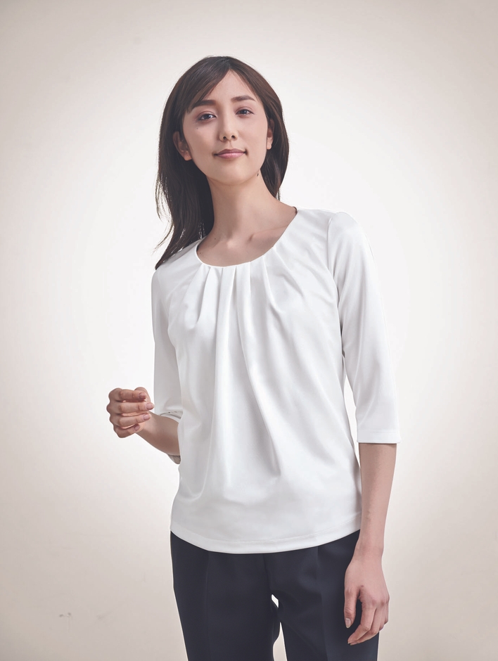 サテンスムース 七分袖(半袖もあり)