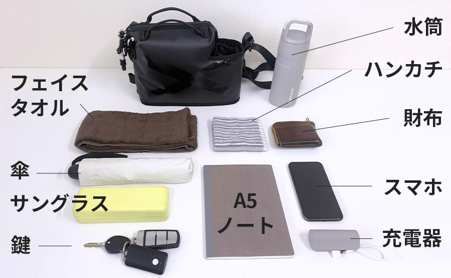 これだけ入る！普段使いにちょうどいい。