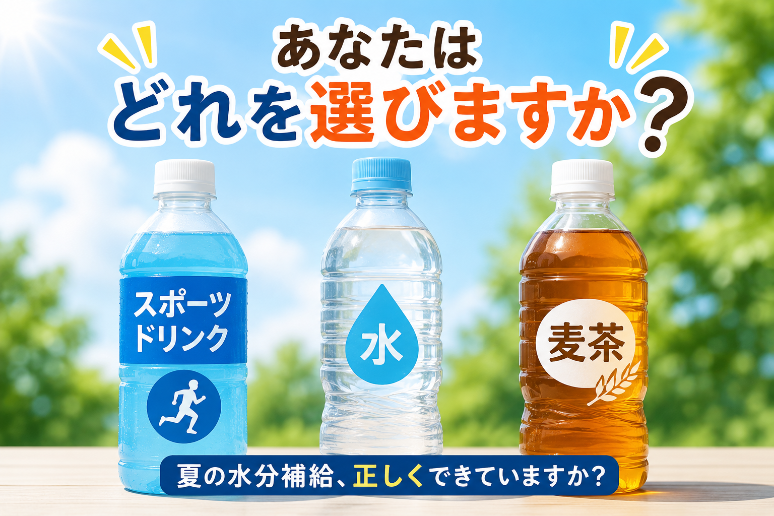 「水だけ」「スポーツドリンクなら安心」は本当？
 夏の水分補給、3つの勘違い