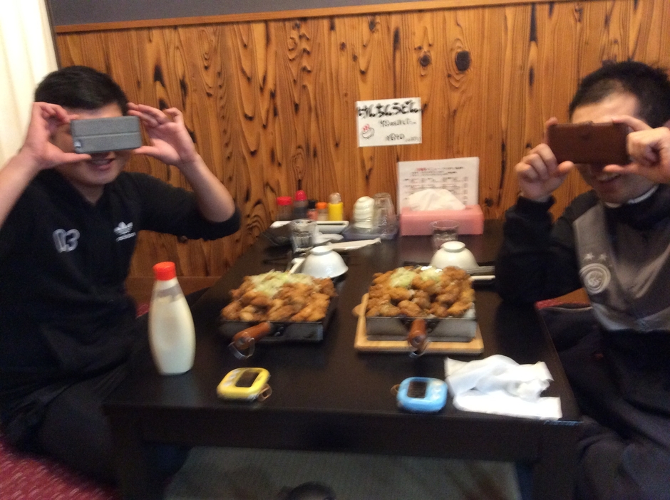 参加者、一人で挑戦