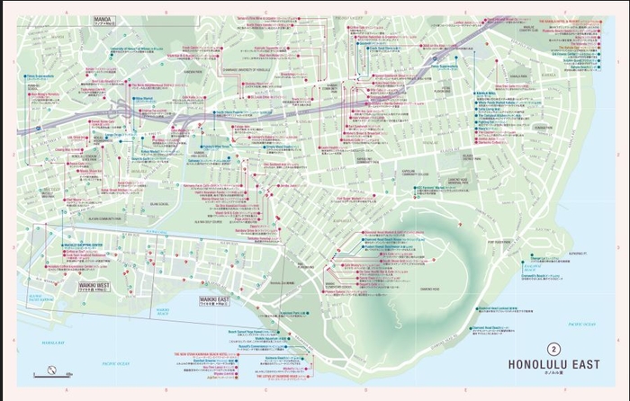 「オアフ島 街歩き詳細MAP」