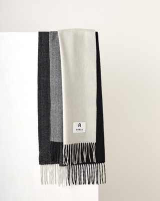 カシミヤ100% カラーブロックマフラー 24-135-46028-10 ¥20,900 40×190cm