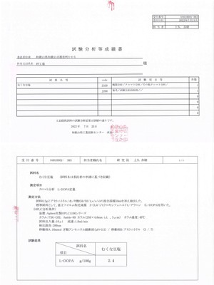 試験分析等成績書