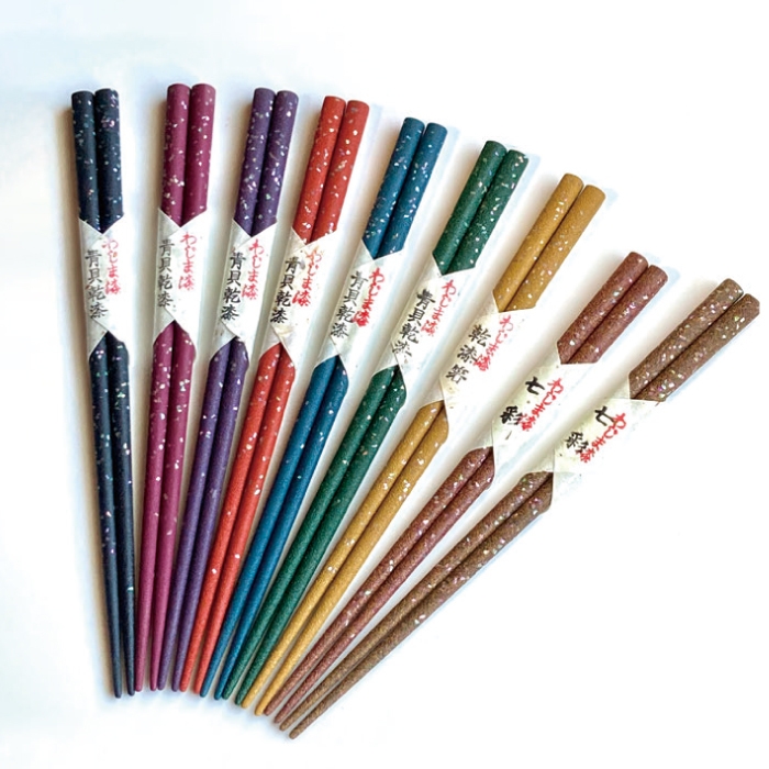 岩多箸店 一膳入 輪島うるし箸 青貝乾漆(あおがいかんしつ)