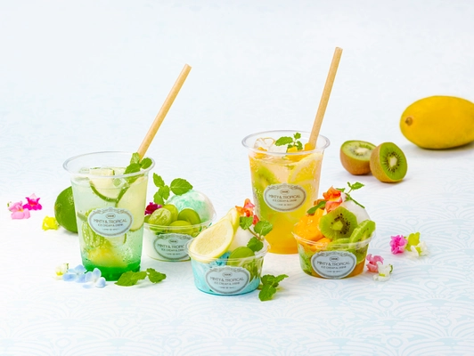 ライフスタイルブランド 「FLOWERS BAKE & ICE CREAM」が オリジナルのフルーツアイスクリームと レモネードのメニューを開発。 『MINTY & TROPICAL ICE CREAM & DRINK』 中目黒の「SABON l’Atelier SPA」にて、 7月30日（土）から期間限定で販売。