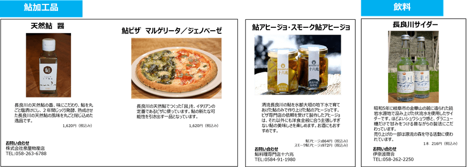 鮎加工品・飲料