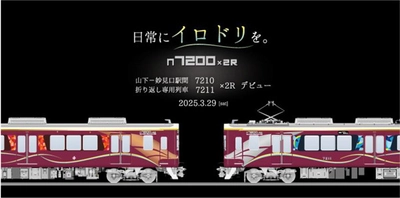 山下-妙見口駅間 折り返し専用車両7200系 2両編成車を導入します ～ラッピング列車「茜音（あかね）」「藍彩（あい）」 の運行開始と関連イベント実施について～