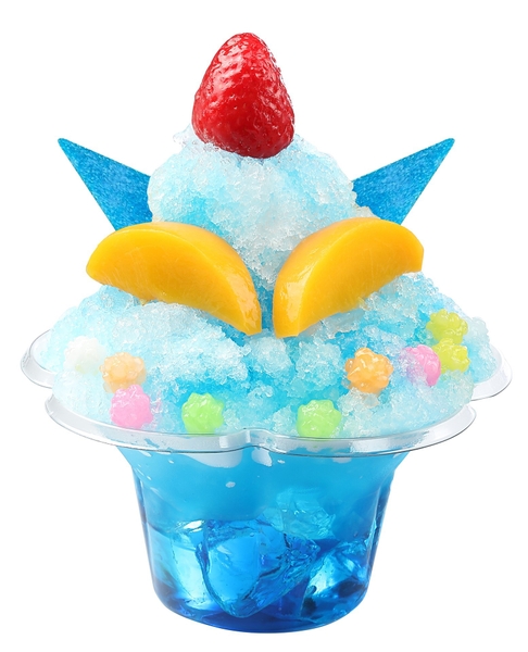 ▲フルーツが盛りだくさん！ 「アクション仮面 かき氷」