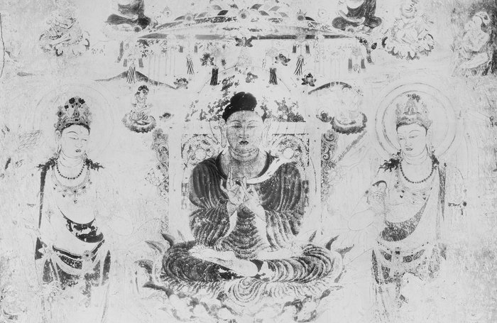 第六号壁 阿弥陀浄土図/「法隆寺金堂壁画」(部分)