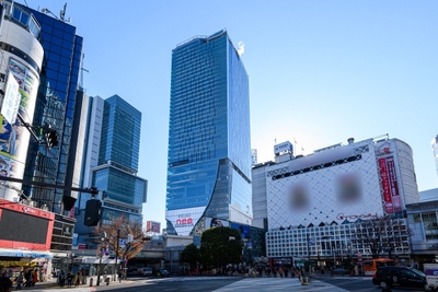 渋谷駅直結の複合施設、渋谷スクランブルスクエア(中央)