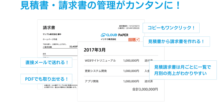 請求書の作成がかんたんに!