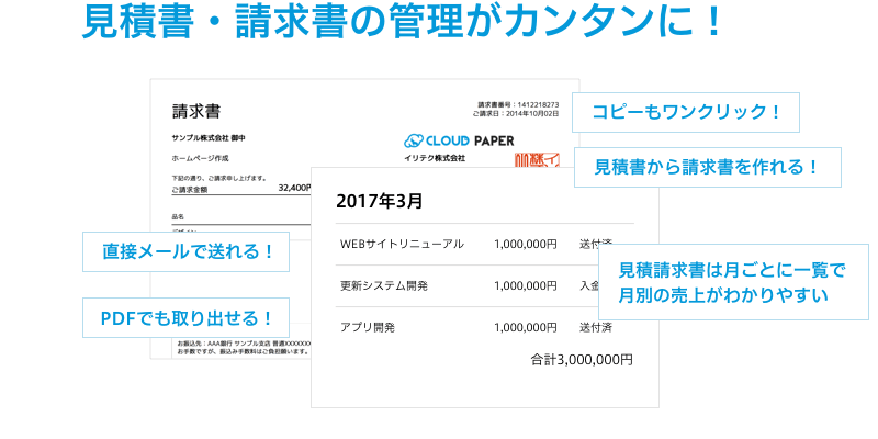 請求書の作成がかんたんに!