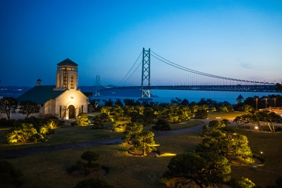 庭園からの景色 夜