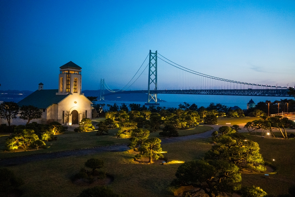 庭園からの景色 夜