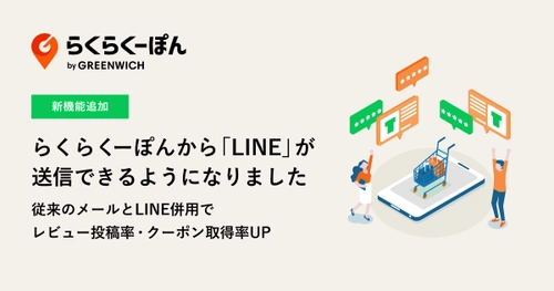 楽天市場専用のレビュー施策システム「らくらくーぽん」 メール機能に加えて「LINE機能」を新たに追加