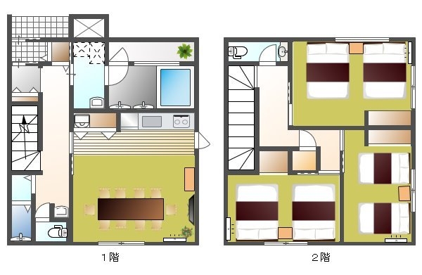 卯月・皐月・水無月・文月・葉月棟　間取り図