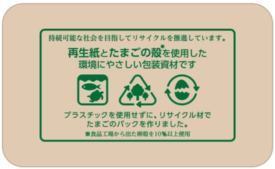 持続可能な社会を目指して再生紙とたまごの殻を再利用した 環境にやさしい包装資材を導入します