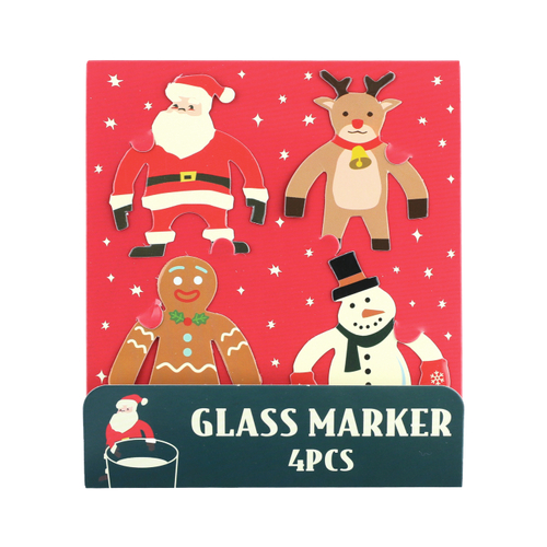 「ペーパーグラスマーカー クリスマス」価格：107円／サイズ：H5cm、4枚入り