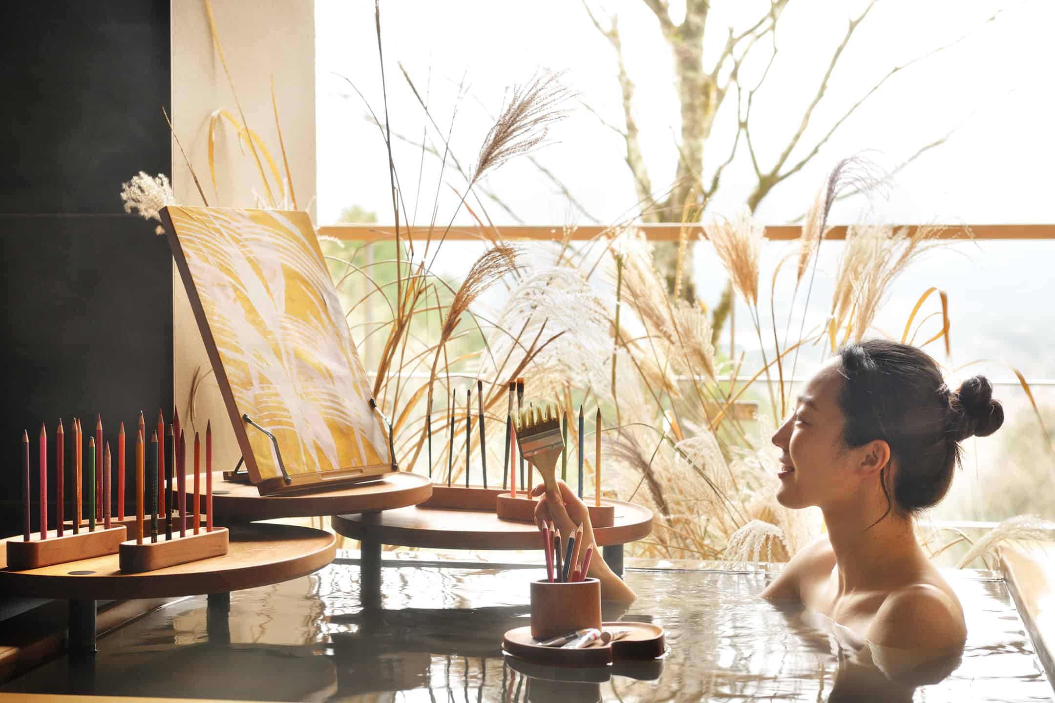 【界 仙石原】「すすき吹かれる湯ったりアート滞在」プラン販売 ~すすきアートの鑑賞や製作、客室露天風呂に浸かりながらスケッチなど、すすき尽くしのプラン~|期間:2022年10月1日~11月30日