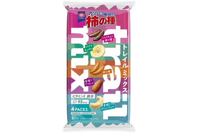 亀田の柿の種 トレイルミックス』ついに定番化
「次はどれ食べよう?」
5種の味わいを一袋に詰め込んだ新しい亀田の柿の種