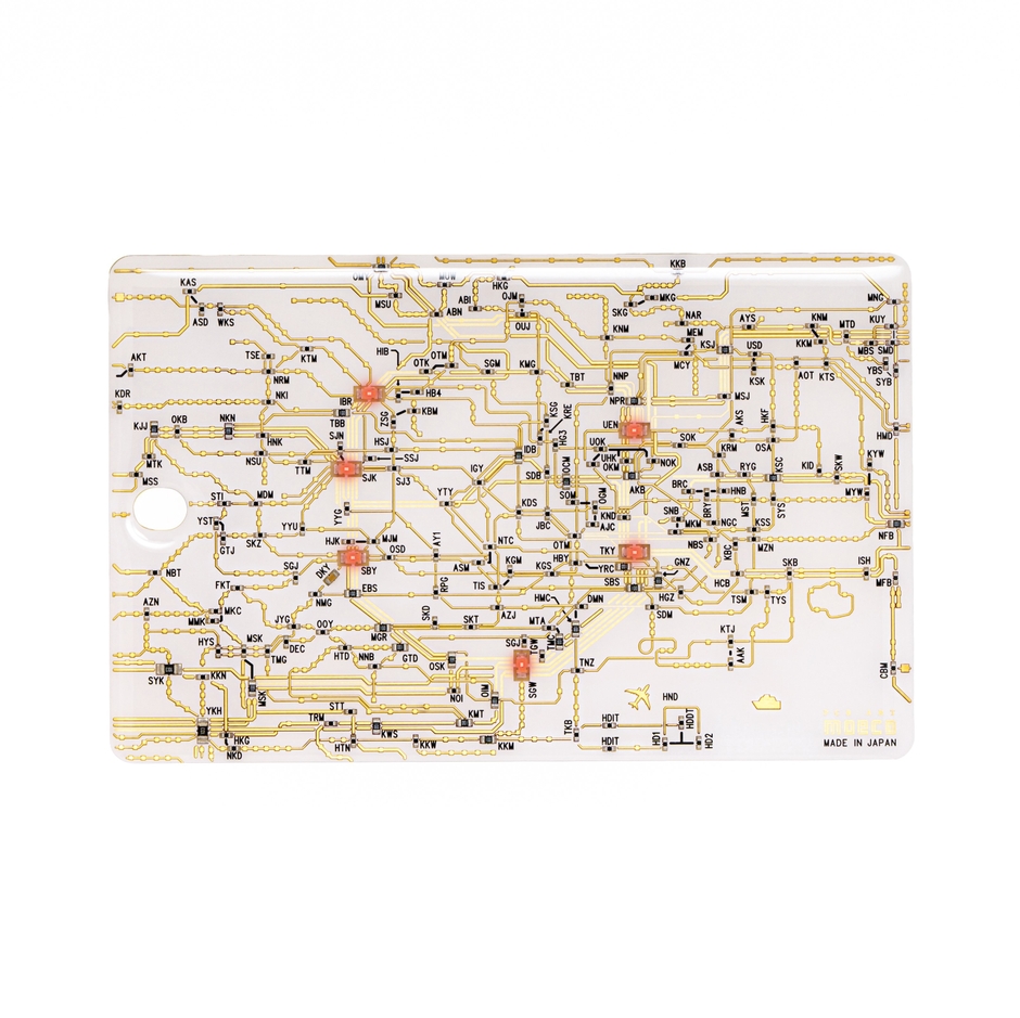 FLASH 東京回路線図 LED6　ICカードケース　白