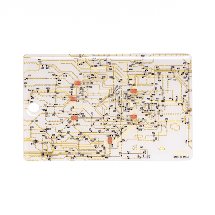 FLASH 東京回路線図 LED6　ICカードケース　白