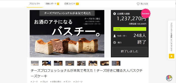 Makuake達成数字
