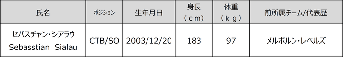 新加入選手