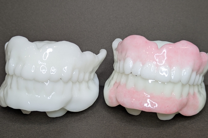 左:白一色 右:歯茎部分色付け