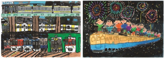 【準大賞作品】(左)伊川 蓮さんの作品 (右)松本 真歩さんの作品