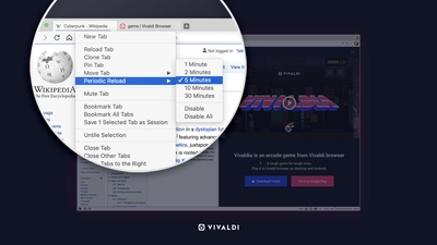 横スクロールアクションシューティングゲーム 「Vivaldia」を搭載した パソコン・Android向け無料ウェブブラウザ　 Vivaldi 3.4をリリース