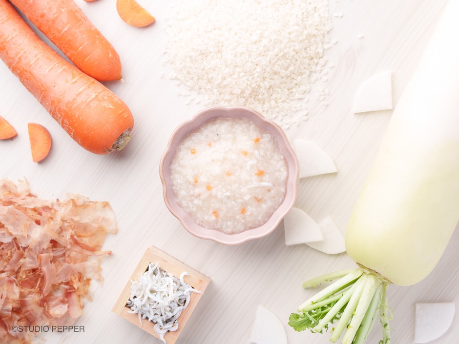 しらす根菜おかゆ　鰹だしの香り1