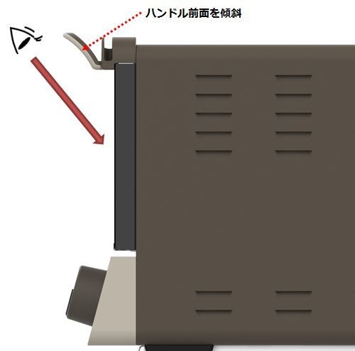 庫内が良く見えるハンドル&窓