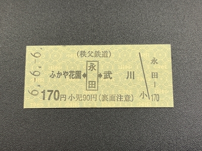 和暦印字の硬券乗車券 イメージ