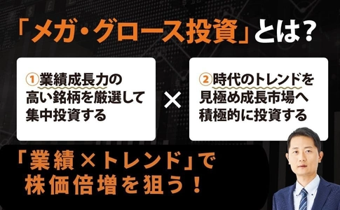 【4億円FIRE投資家が実践する、市場トレンドで勝つ成長株投資法】『１年後に資産が倍増　メガ・グロース投資』2025年12月22日（月）刊行