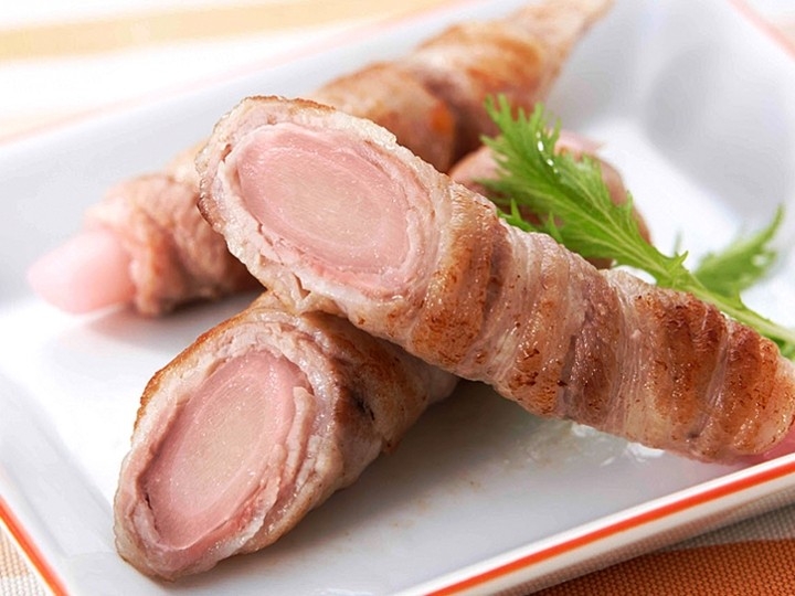 岩下の新生姜豚バラ肉のくるくる巻き