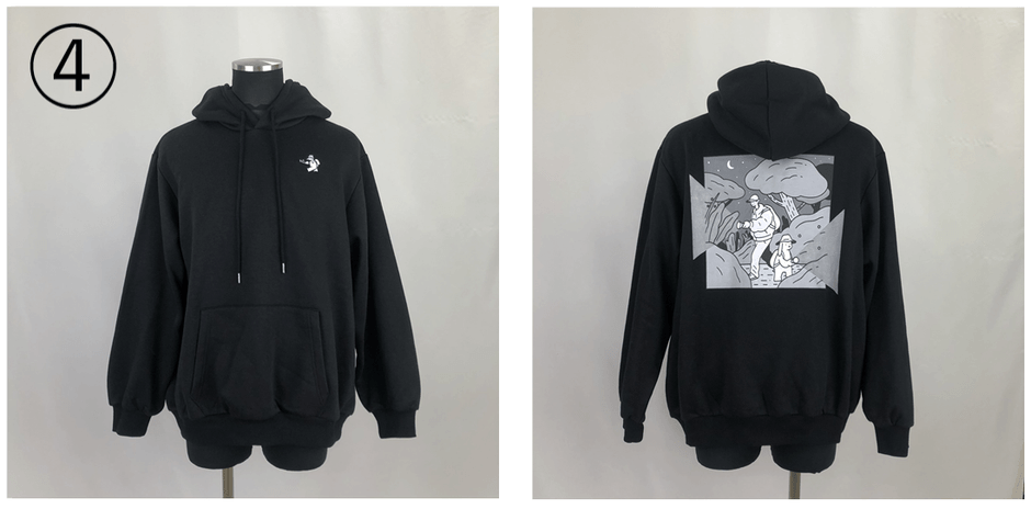 パーカーB柄(リフレクタープリント)×ブラック