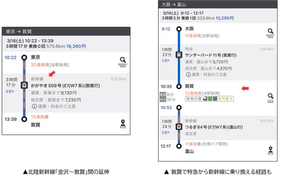 ジョルダン「乗換案内」JRグループの2024年春ダイヤ改正に対応 ～北陸新幹線の延伸開業や「ハピラインふくい」の開業にも対応～