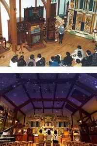 (上から)<1994年頃のコンサートの様子><2019年夏の特別展イメージ>