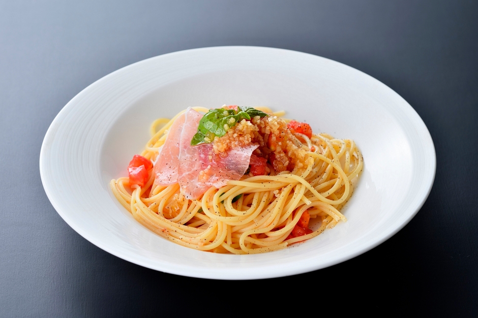 日向夏風味の冷製パスタ