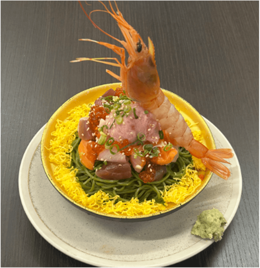 埼玉銘茶　狭山茶の海鮮頂上茶そば