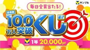 毎日全員当たる！会員数100万人突破くじ