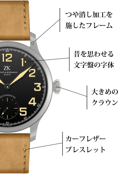パイロットウォッチのAviationは機械式で手巻き!