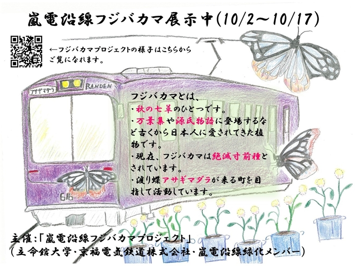 (立命館大学の学生が製作した各駅展示場所用の告知ポスター)