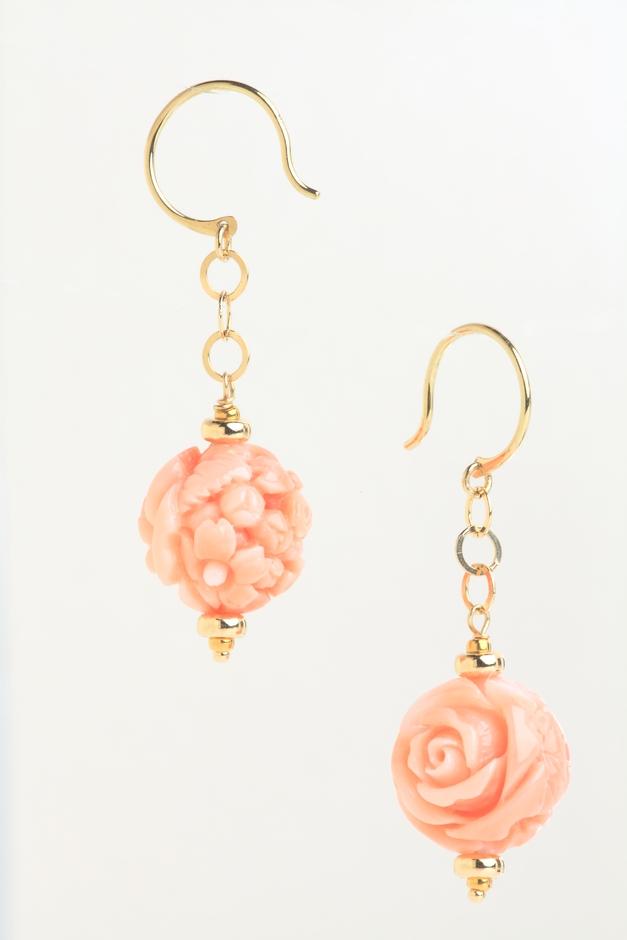 Hanakago bouquet 高知桃珊瑚ピアス