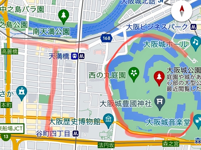 大阪城公園GPSアートコース