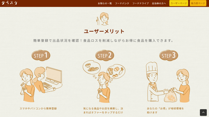 タベスケのユーザーメリット